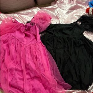 Pink and Black Tulle Dresses